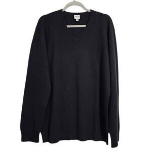 ARMANI COLLEZIONI 100% Cashmere V Neck Sweater Charcoal XL